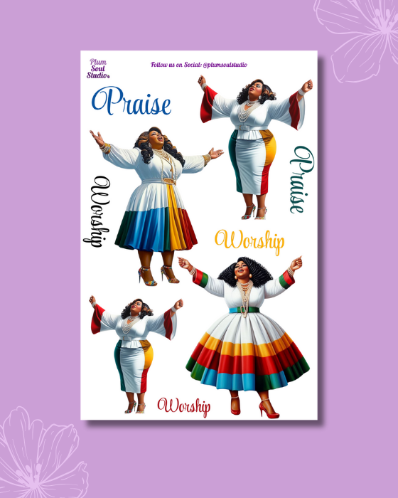 Give Him Praise Sticker Sheet – Plum Soul Studio