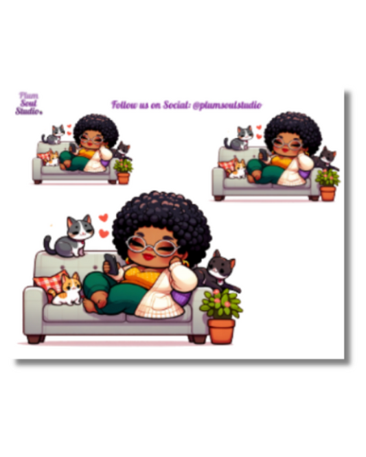 Happy Cat Lady Mini Sticker Sheet