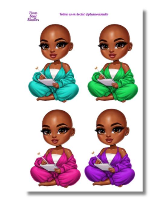 Jojo Journaling Assorted One Bald Sticker Sheet