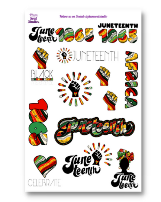 Juneteenth Elements Sticker Sheet