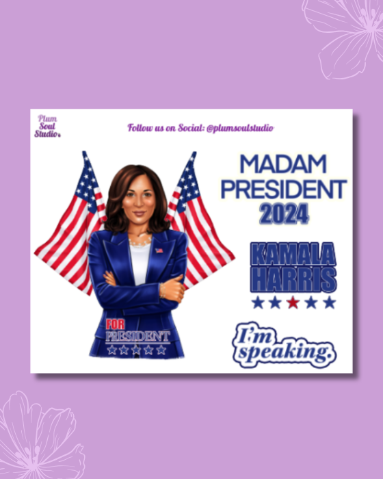 President Mini Clips Kamala for President Mini Sticker Sheet – Plum Soul Studio