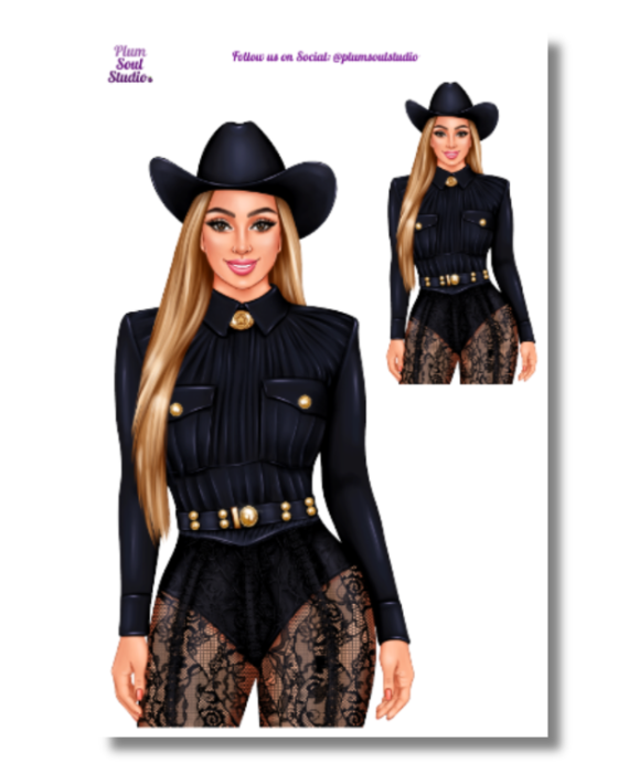 Texas Cowgirl Biggie Sticker Sheet