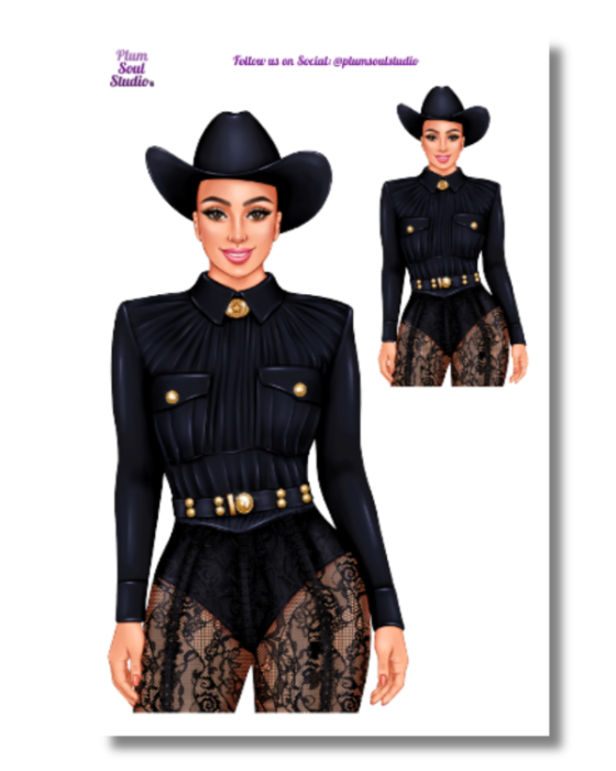 Texas Cowgirl Biggie Sticker Sheet