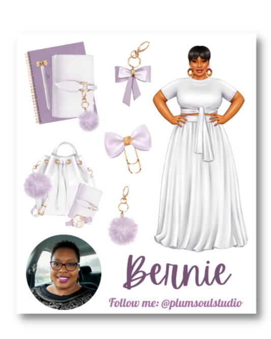 Lavender Planner Doll Contact Cards