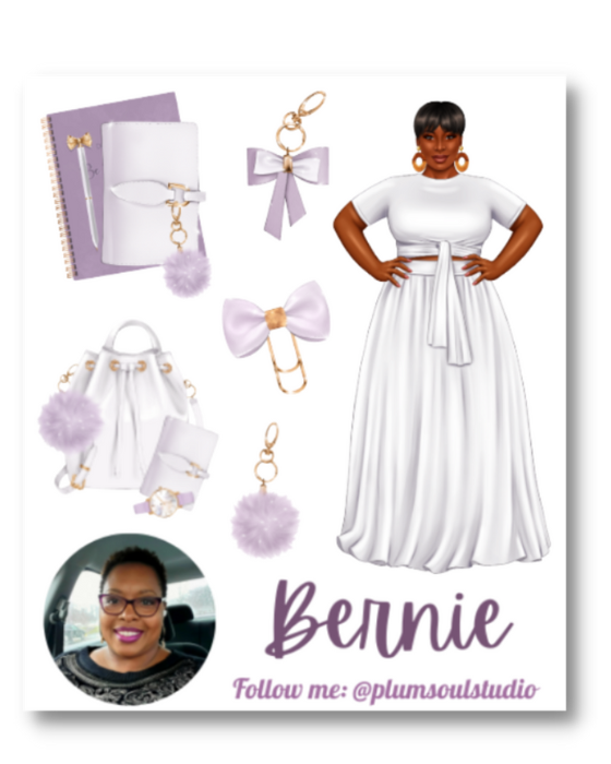 Lavender Planner Doll Contact Cards