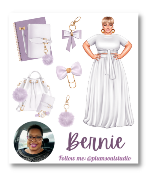 Lavender Planner Doll Contact Cards