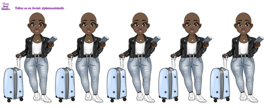 Nichelle on Travel Bald Sticker Sheet