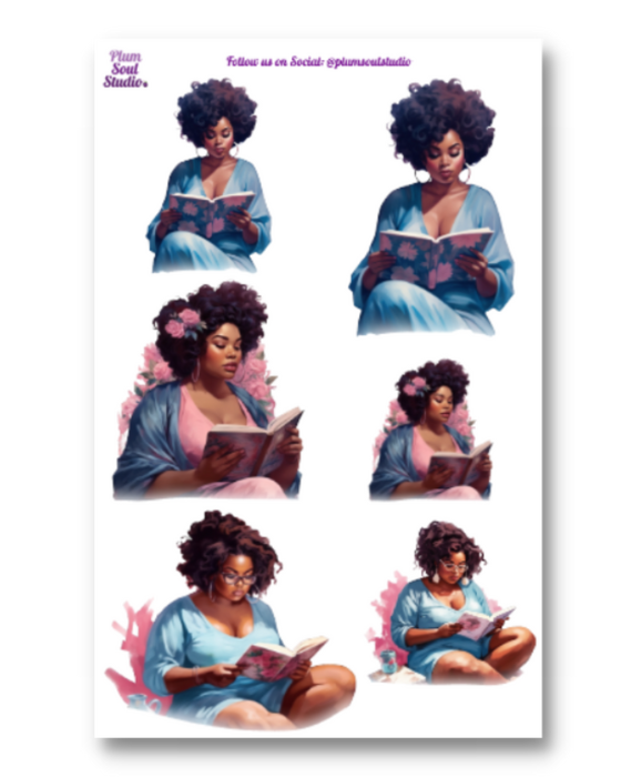 Night Time Reading Sticker Sheet