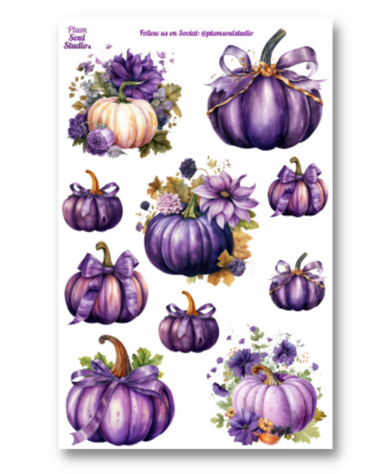 Plum Pumpkins Sticker Sheet