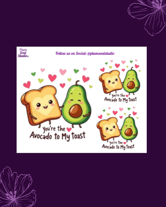 Punny Valentine Avocado & Toast Mini Sticker Sheet