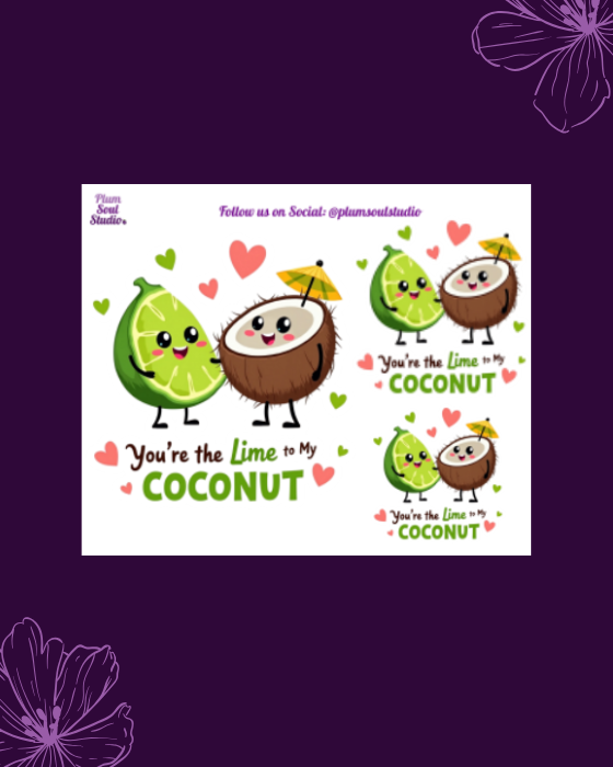Punny Valentine Lime & Coconut Mini Sticker Sheet