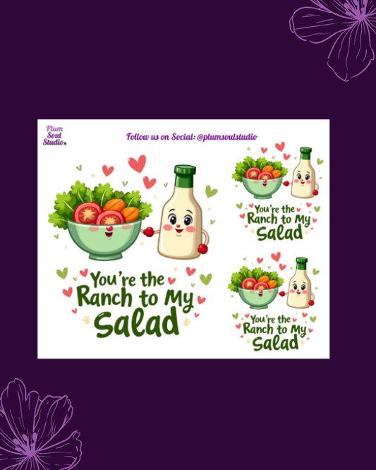 Punny Valentine Salad Mini Sticker Sheet