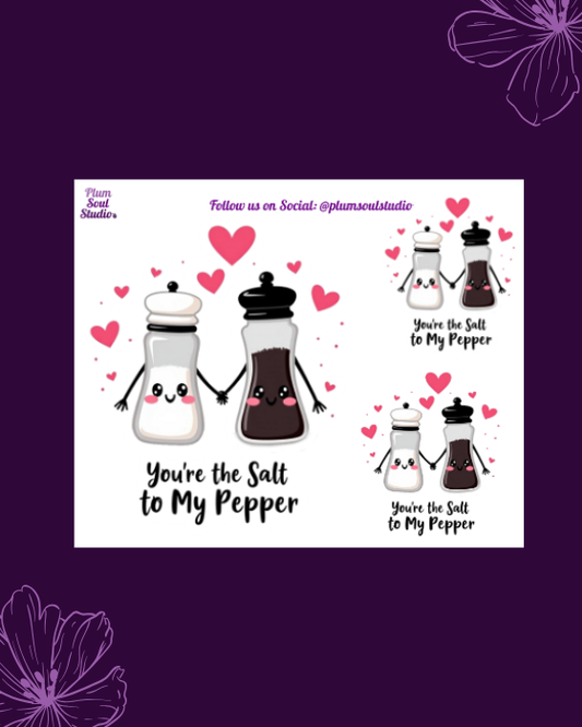 Punny Valentine Salt & Pepper Mini Sticker Sheet
