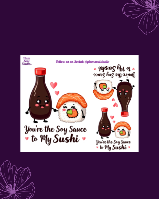Punny Valentine Soy Sauce Mini Sticker Sheet