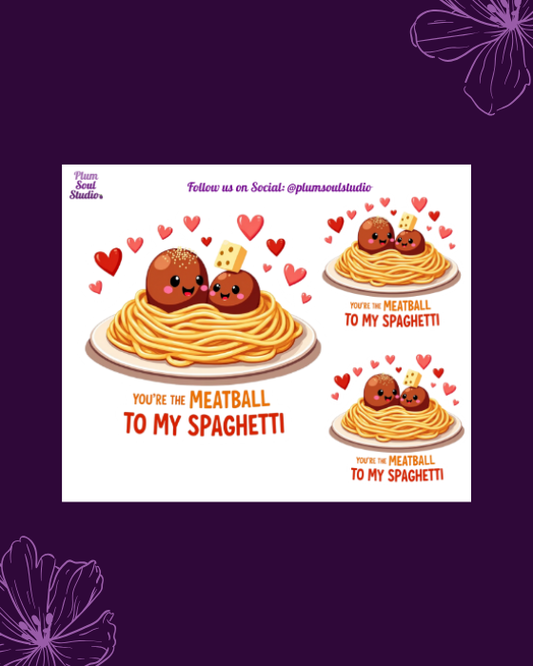 Punny Valentine Spaghetti Mini Sticker Sheet