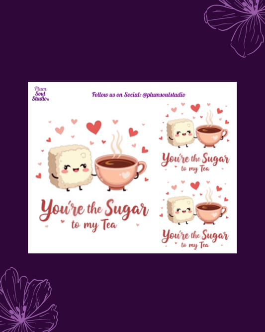 Punny Valentine Sugar & Tea Mini Sticker Sheet