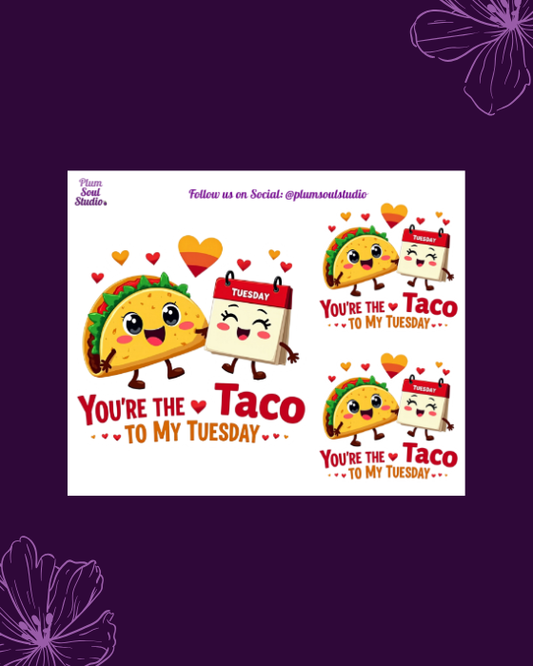 Punny Valentine Taco Mini Sticker Sheet
