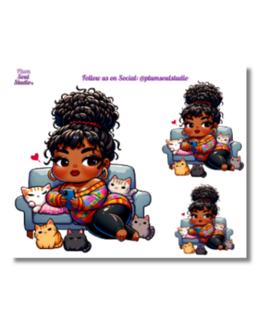 Quality cat Time Mini Sticker Sheet