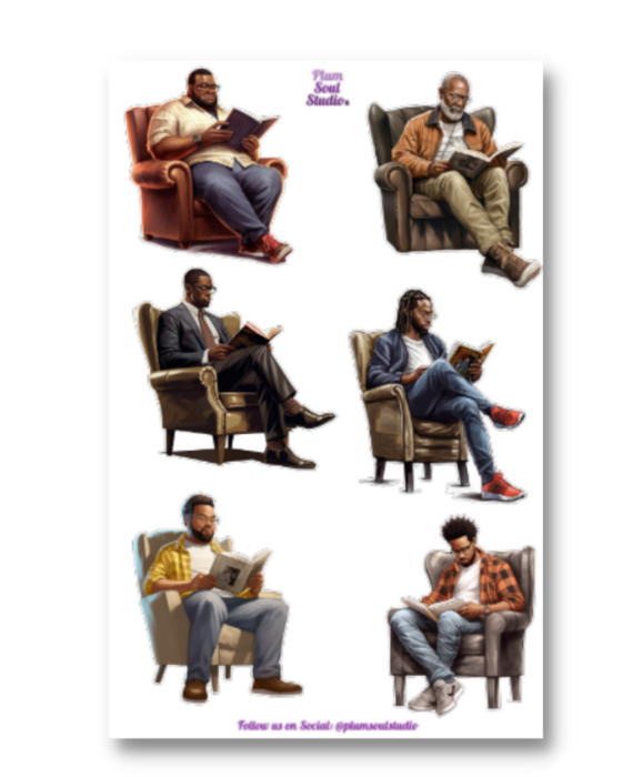 Reading the Way Men Sticker Sheet