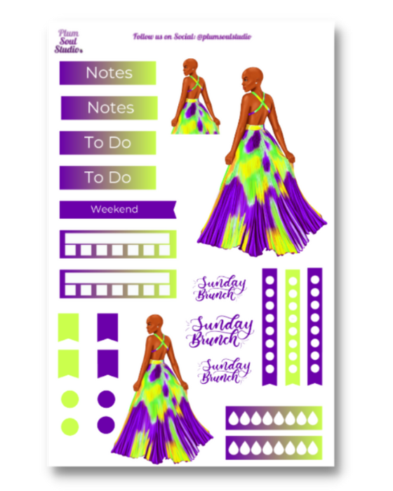 Sunday Brunch Bald Sticker Sheet