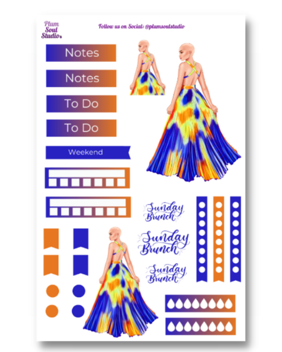 Sunday Brunch Bald Sticker Sheet