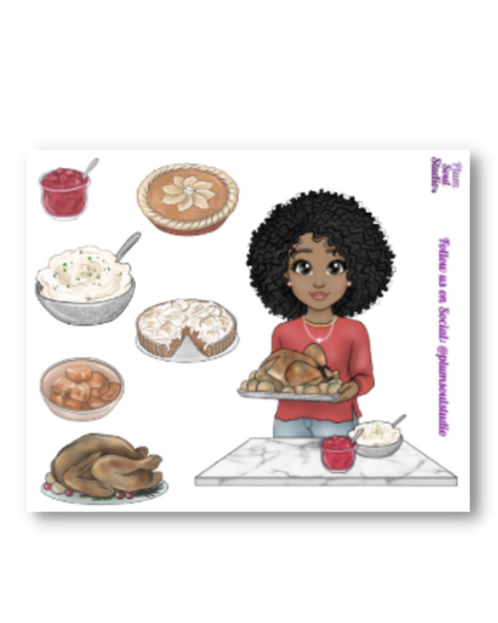 Thanksgiving Turkey Sticker Sheet
