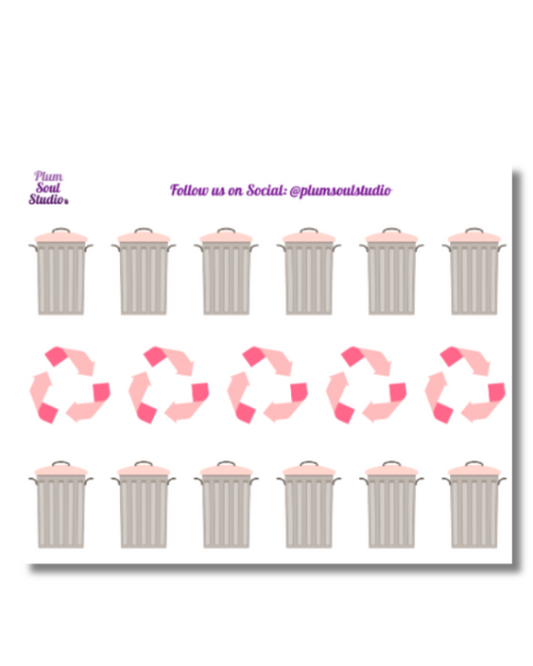 Trash and Recycling Mini Sticker Sheet