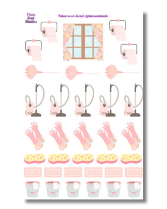 Time to Clean Sticker Sheet