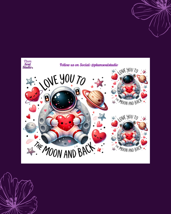 Love you to the moon and Back Mini Sticker Sheet