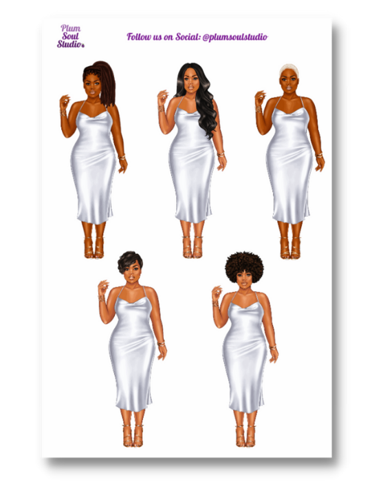 Women in White Sticker Sheet