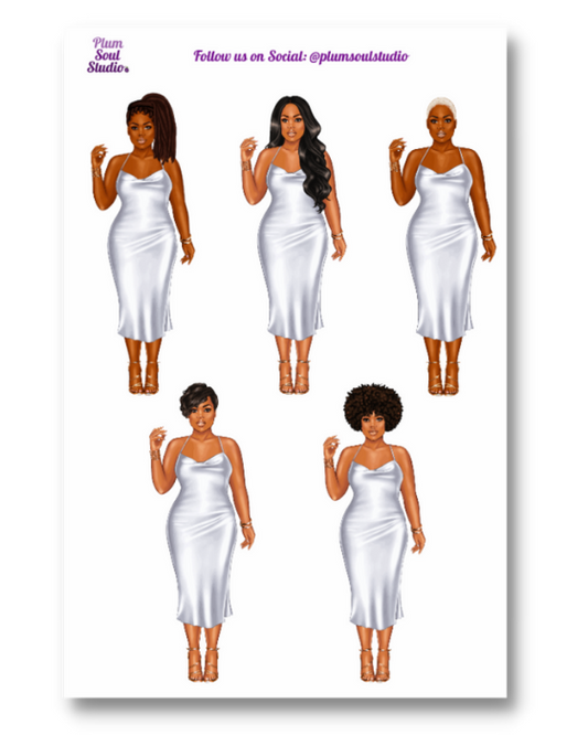 Women in White Sticker Sheet