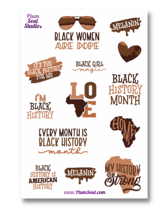 Melanin Black History Sticker Sheet