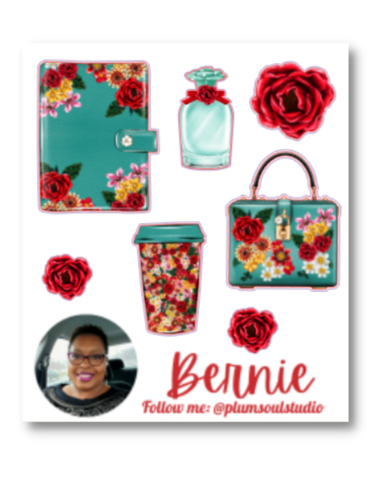 Bohemian Planner Blue Contact Cards