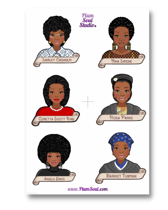 Black History Sheroes Two Sticker Sheet
