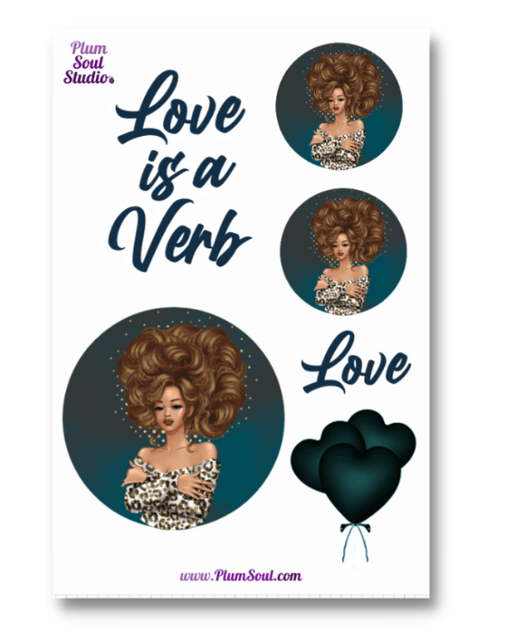 Alethea Love is a Verb Sticker Sheet