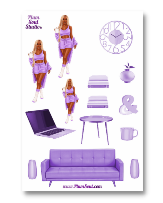 BJ Cozy Lavender Sticker Sheet