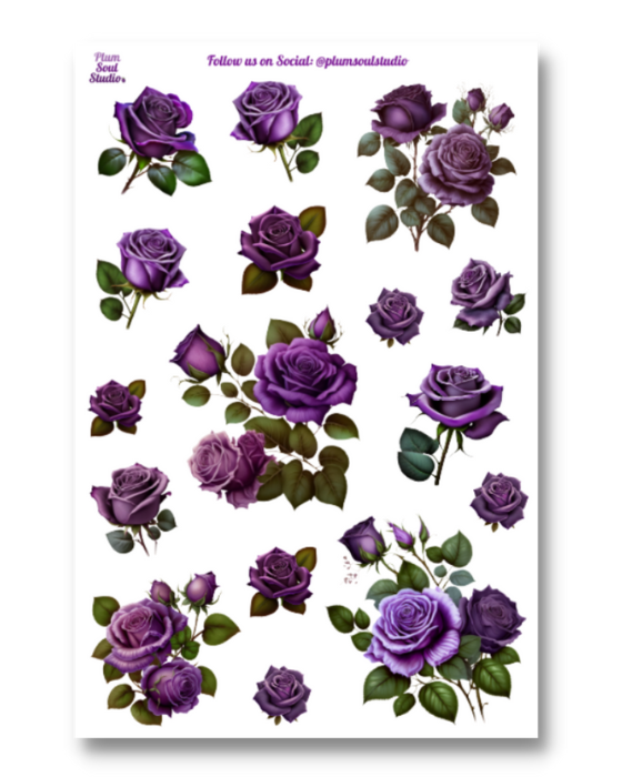 Purple Roses Reign Sticker Sheet
