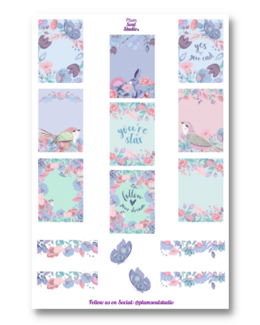 Pastel Folk Art Sticker Kit