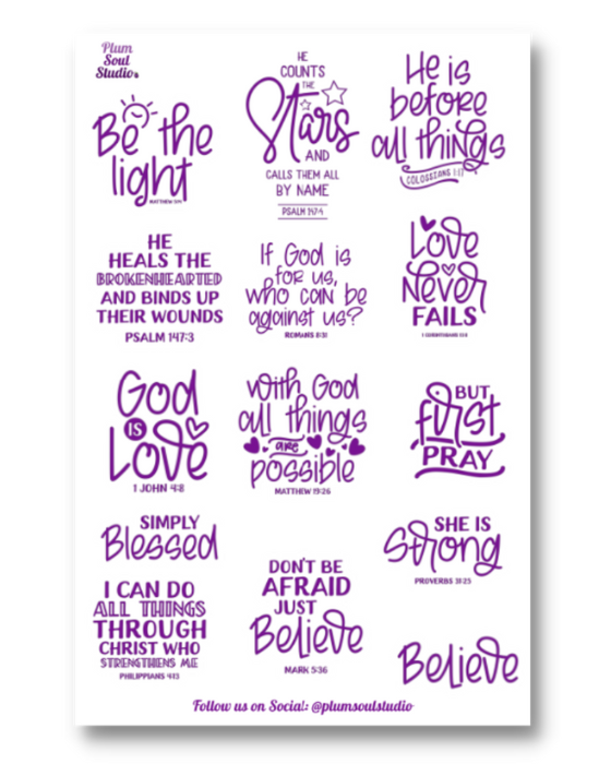 Affirmations from the Word Sticker Sheet