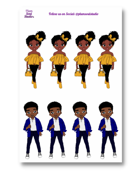 Boys and Girls Sticker Sheet