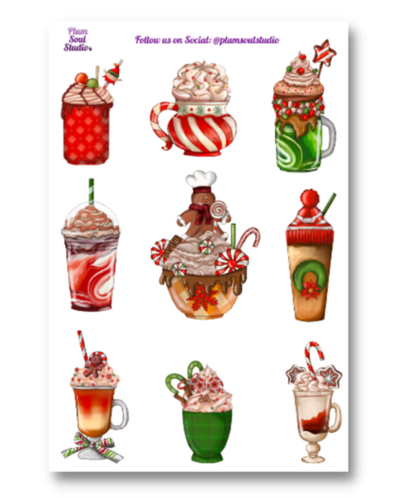 Christmas Beverages Sticker Sheet