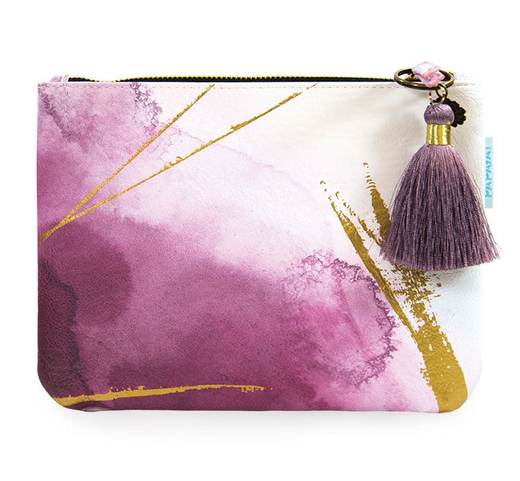 Plum Watercolor Pocket Clutch