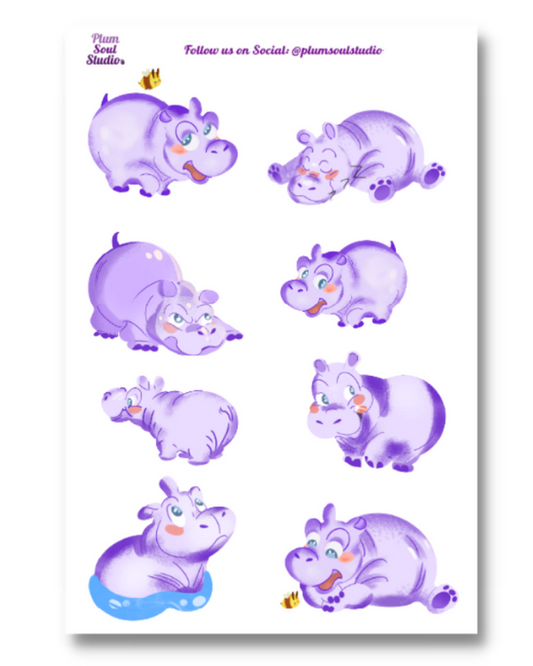 Happy Hippos Sticker Sheet