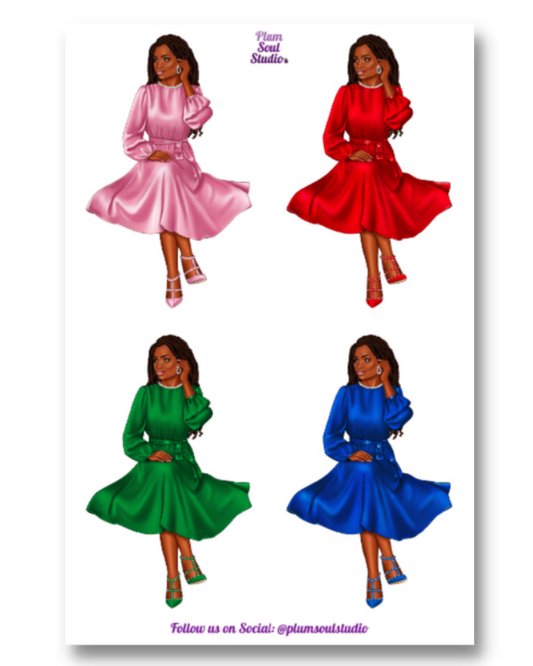 Marion Holiday Dress Sticker Sheet