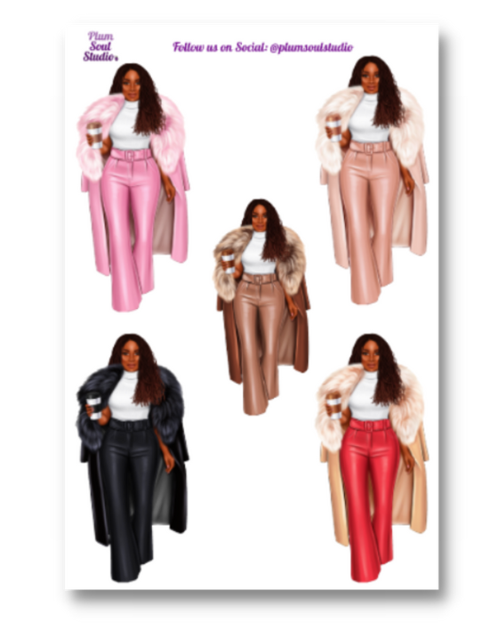 Nadine Fur Coat Sticker Sheet
