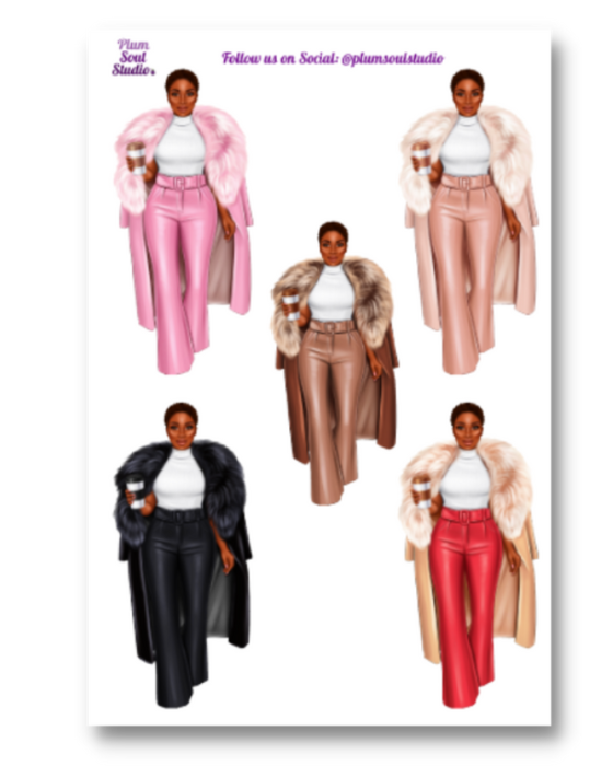 Nadine Fur Coat Sticker Sheet