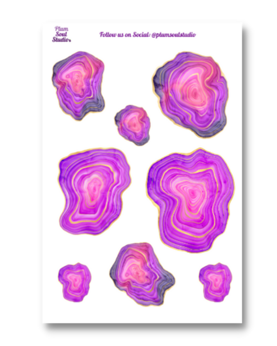 Purple Agate Sticker Sheet