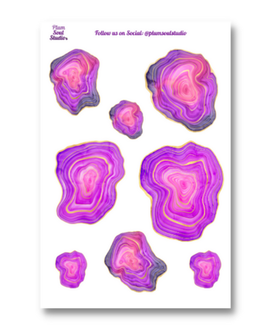 Purple Agate Sticker Sheet