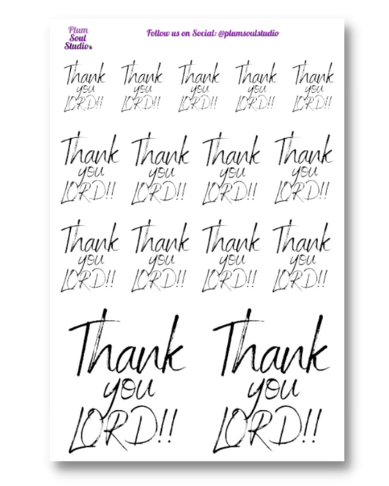 Thank You Lord HW Sticker Sheet