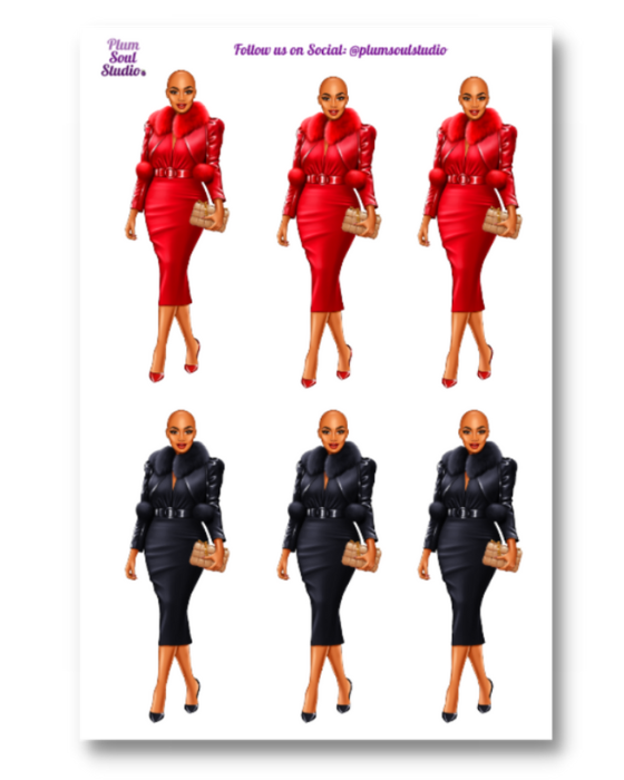 Trisha Fur Suit Sticker Sheet Bald